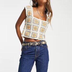 Object crochet cami top in neutral